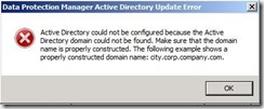 erreur configuration active Directory